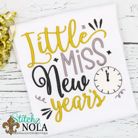 Personalized Little Miss New Years Sketch Shirt

