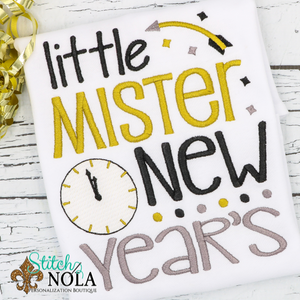 Personalized Little Mister New Years Sketch Shirt