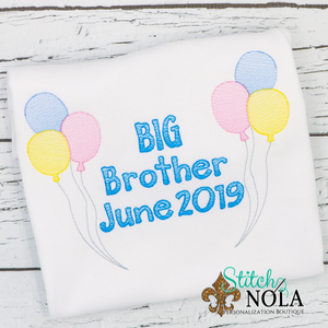 Personalized Big Brother With Balloons Sketch Shirt