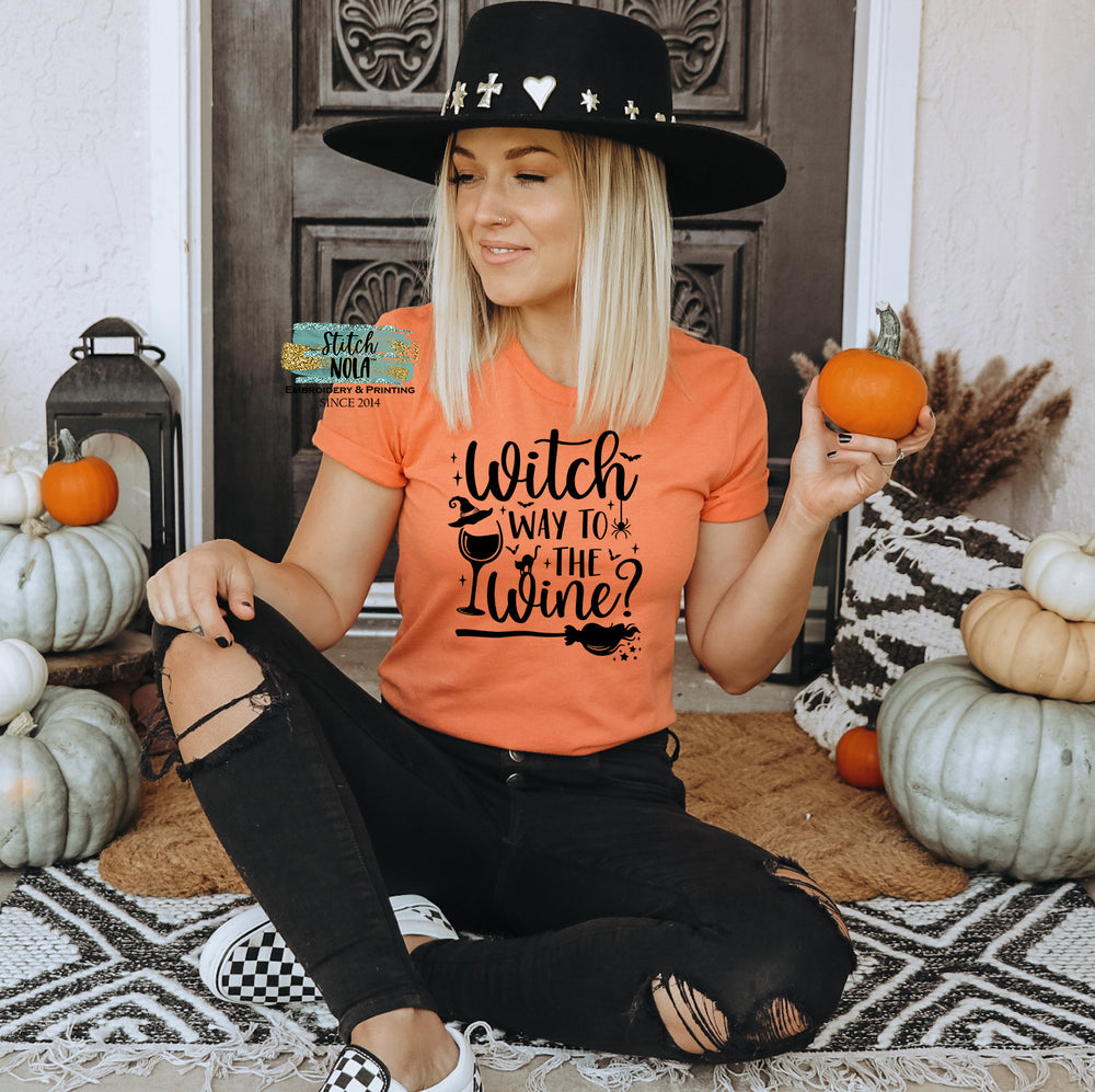 Witch Way to the Wine Printed Tee